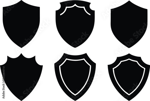 Shield icon, Set of shields silhouette vector, Protect shield security icons. Shield symbol