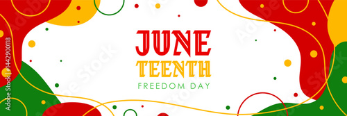 Juneteenth. Emancipation Day and African American Heritage. Festive banner poster. Vector illustration