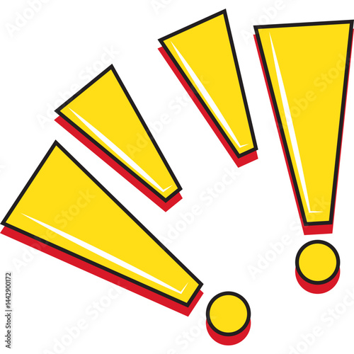 Colorful Exclamation Mark Icon Set – Comic Style Expressions Collection