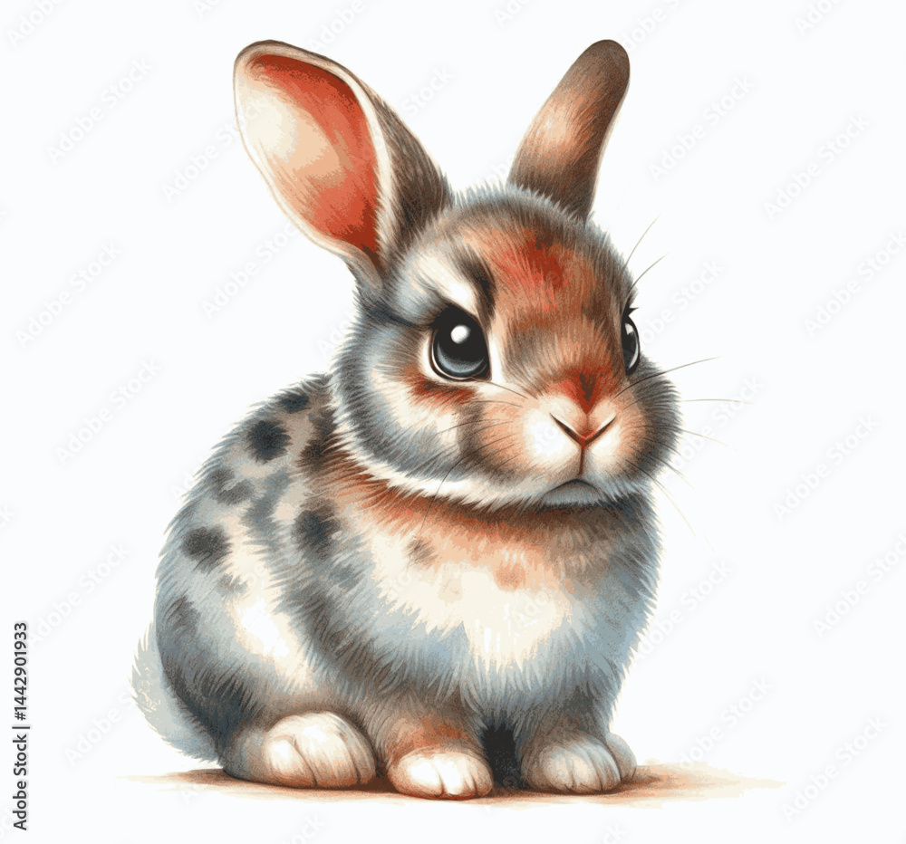 Fototapeta premium Thunder Thump Bloom rabbit angry isolated watercolor vector illustration svg 