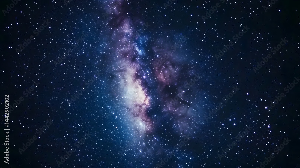 Fototapeta premium Majestic Milky Way Galaxy at Night Stunning Starry Sky Cosmic Background Image