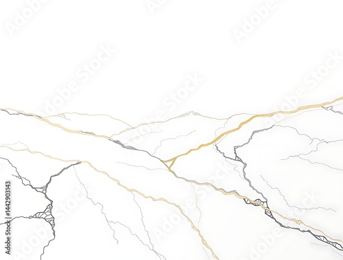 White Marble Texture with Gold Veins.