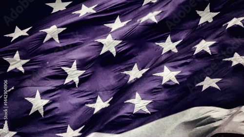 American flag waiving in the wind 