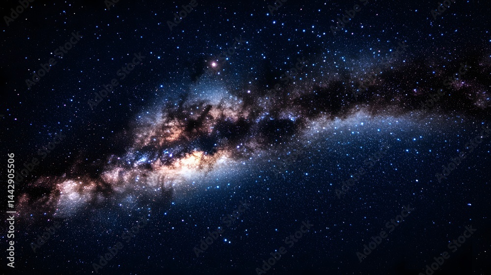 Fototapeta premium Majestic Milky Way Galaxy Stunning Night Sky Cosmic Background Starry Universe