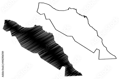 Muscat Governorate (Sultanate of Oman, Governorates of Oman) map vector illustration, scribble sketch Muscat map