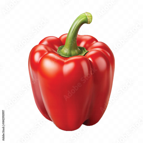 realistic 3d bell pepper or capsicum in red, green and red color style isolated on transparent background