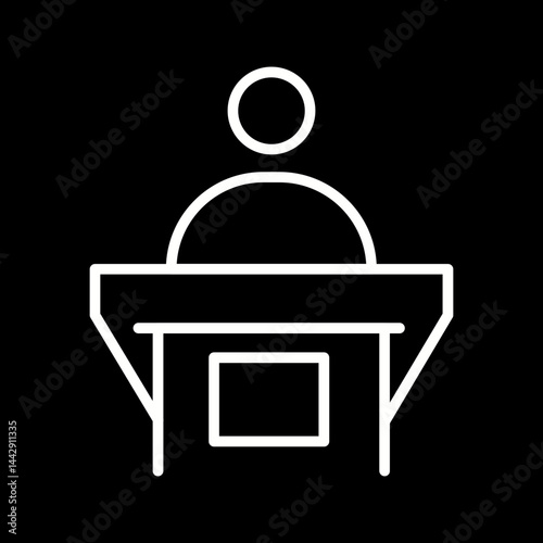 Court Hearing Vector Icon