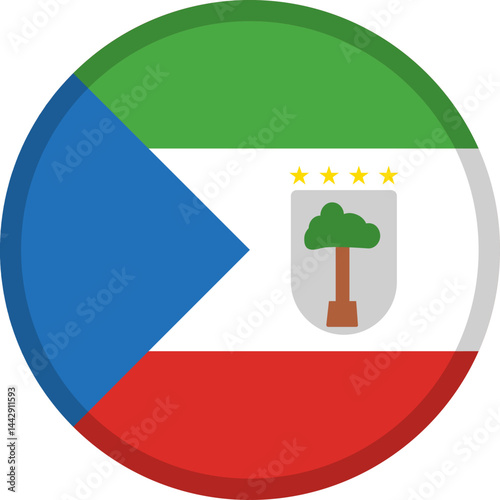 Equatorial Guinea Flag Badge Icon