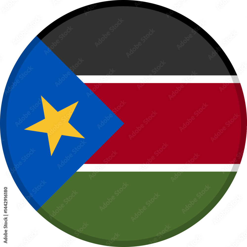 South Sudan Flag Badge Icon South Sudan Flag Badge Icon