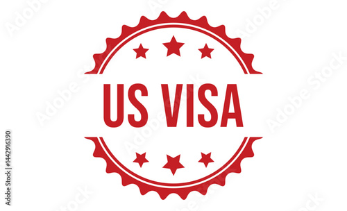 US VISA rubber stamp vector illustration on white background