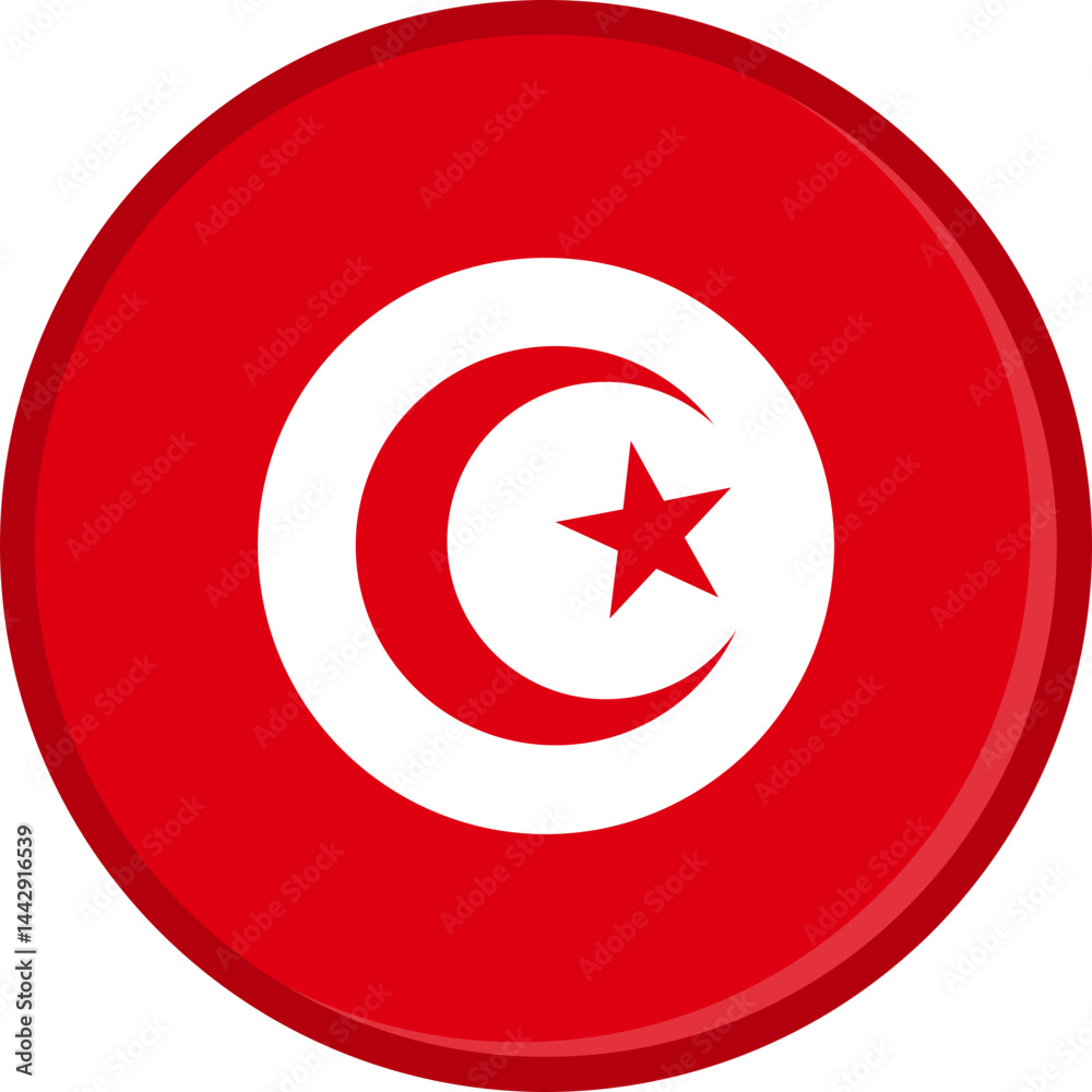 Tunisia Flag Badge Icon Tunisia Flag Badge Icon