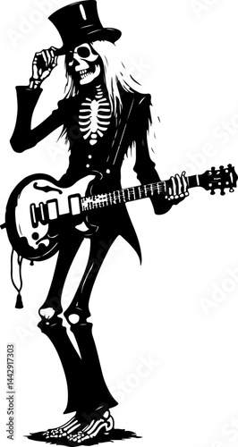Floral Electric Guitar with Roses vector design
