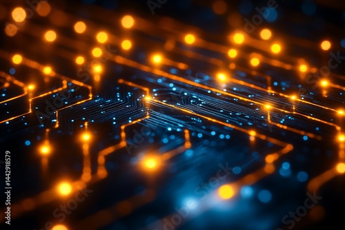 Glowing circuit board, intricate design (1)