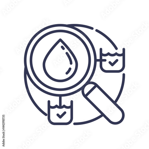 Magnifying glass and checkmarks symbolize thorough quality inspection.