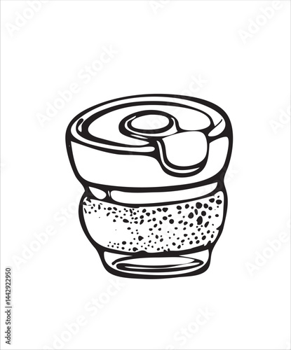 Vector doodles hand drawn coffee objects, coffee utensils, contoured simple doodles, cafeteria, line art vector, refill cup, favorite stickers, kitchen staff, togo