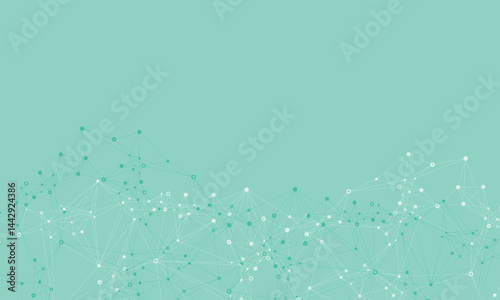 Abstract Vector Background Olo Color with Dots and Links. Hand Drawn Vector Art.