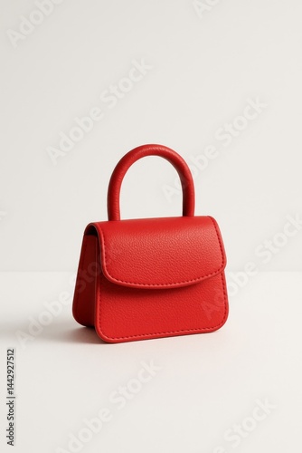Stylish Red Handbag on a Simple Background Showcasing Modern Design Elements