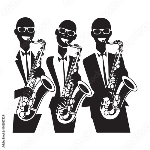man with saxophone vector