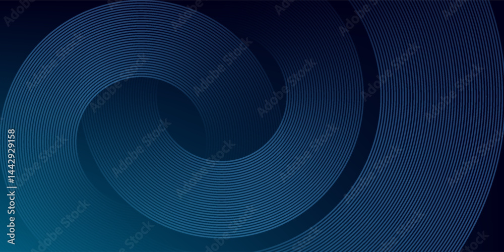 Abstract blue glowing geometric lines on dark blue background. Modern shiny blue circle lines pattern. Futuristic technology concept. Suit for cover, poster, banner, brochure, header, website Abstract blue glowing geometric lines on dark blue background. Modern shiny blue circle lines pattern. Futuristic technology concept. Suit for cover, poster, banner, brochure, header, website