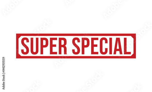 SUPER SPECIAL Red rubber stamp on white background. SUPER SPECIAL stamp sign. SUPER SPECIAL stamp.