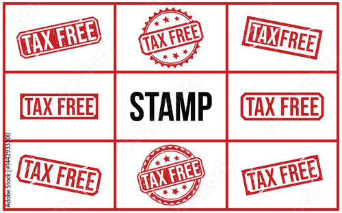 TAX FREE rubber stamp vector illustration on white background