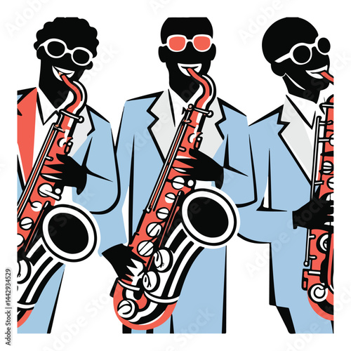A jazz music band playing saxophone 