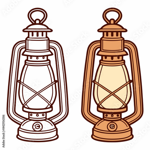 Antique Lantern Design Vector Clipart