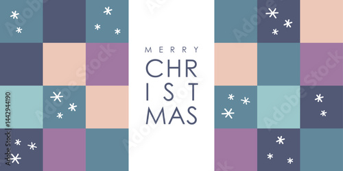 merry christmas card with star decoration vector illustration