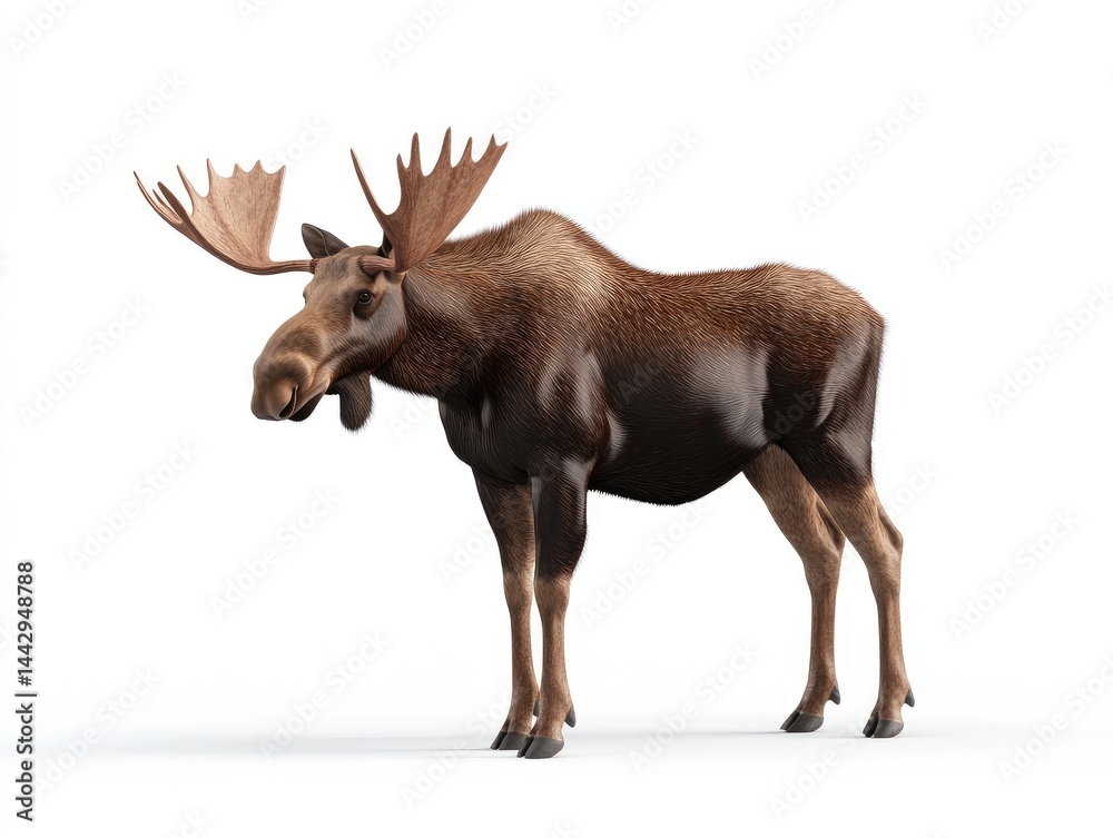 Obraz premium 3D Rendered Moose against white background