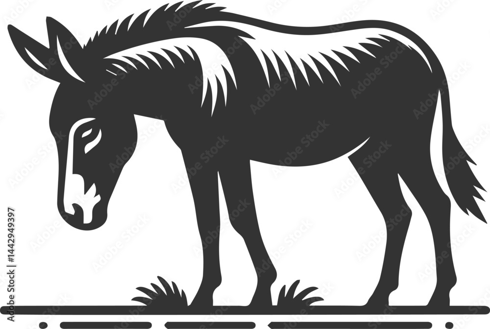 Fototapeta premium Mule animal silhouette vector