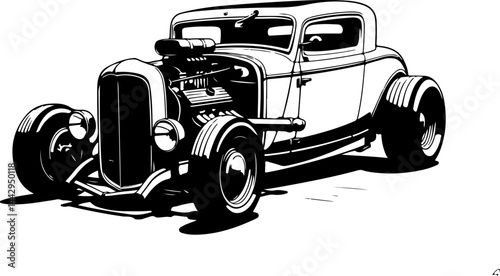 Classic Hot Rod Car Vector design