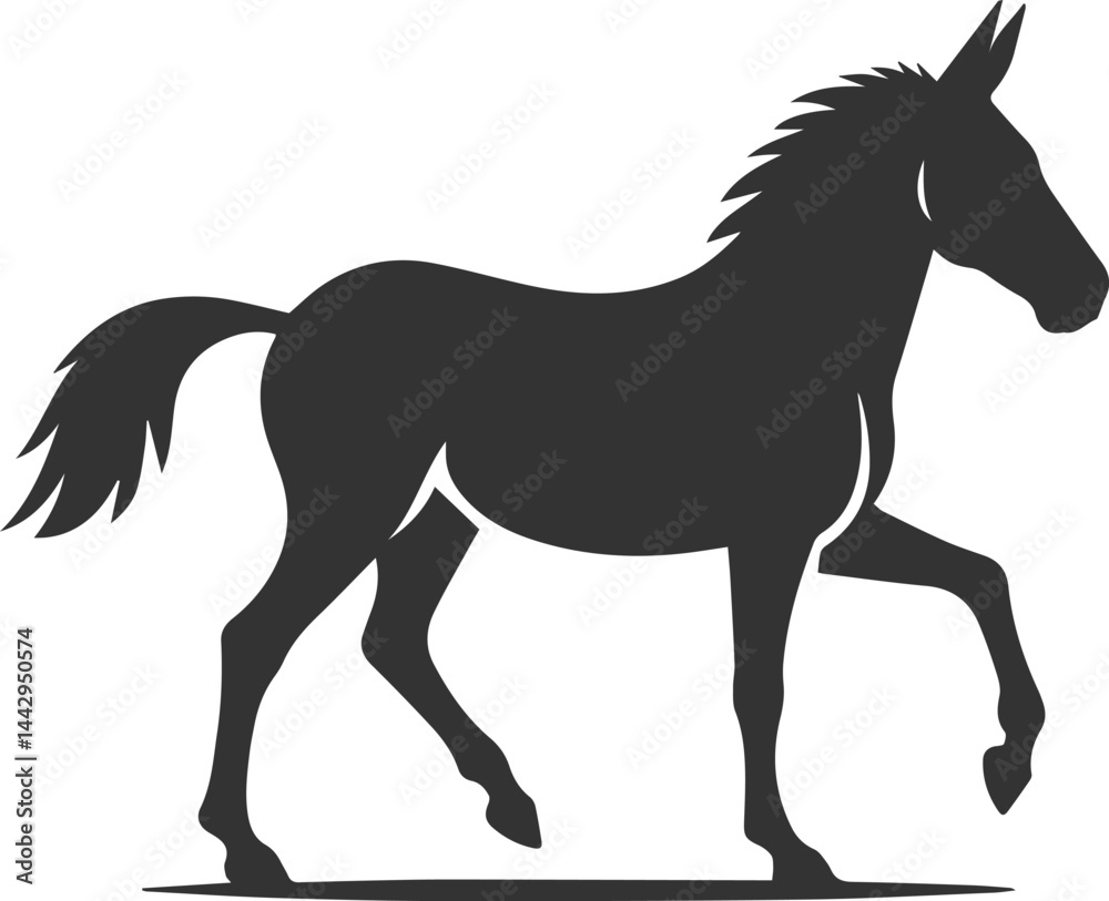 Obraz premium Mule animal silhouette vector