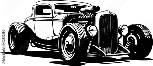 Classic Hot Rod Car Vector design