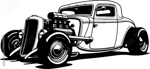 Classic Hot Rod Car Vector design