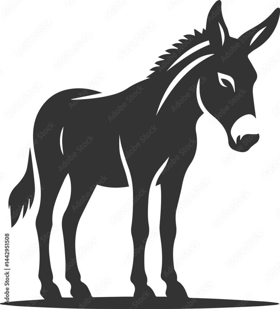 Fototapeta premium Mule animal silhouette vector