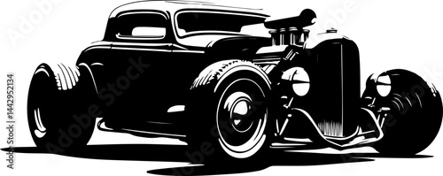 Vintage American Hot Rod vector