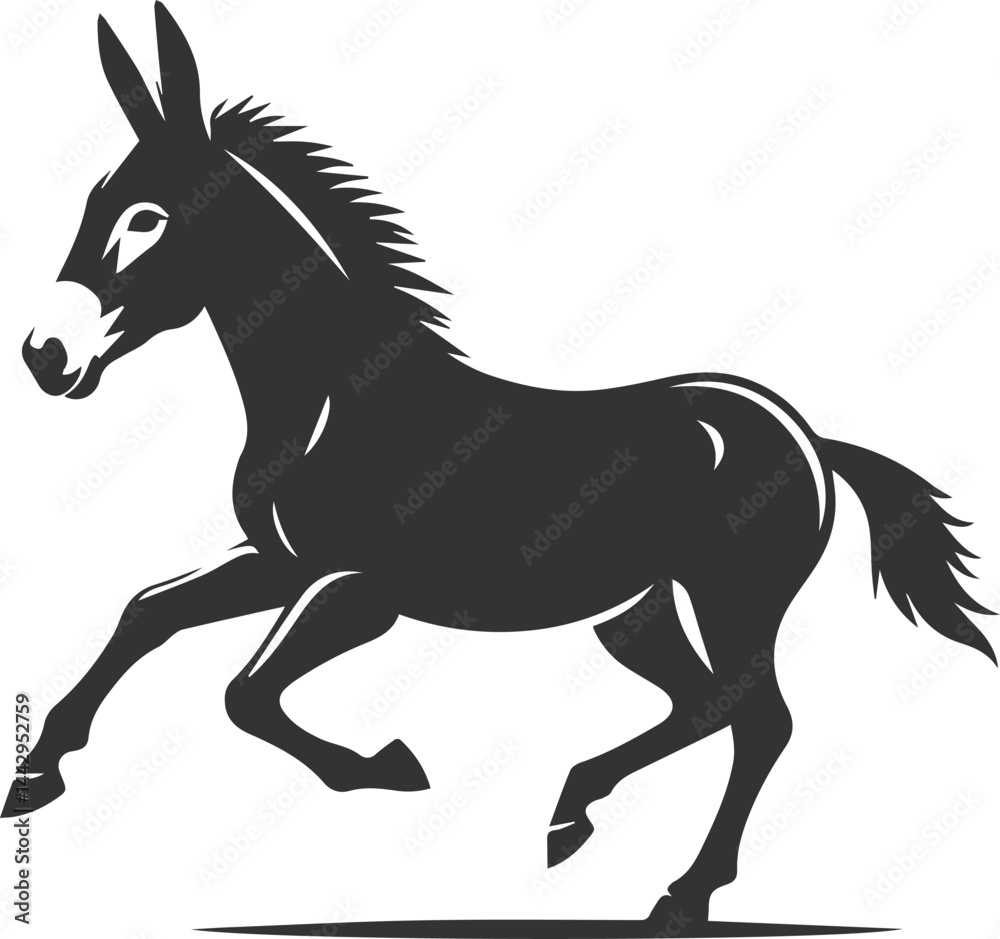 Obraz premium Mule animal silhouette vector
