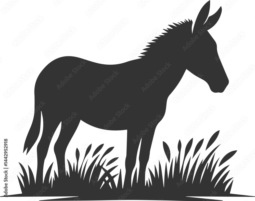 Obraz premium Mule animal silhouette vector