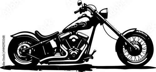 Chopper Motorcycle Silhouette vector design