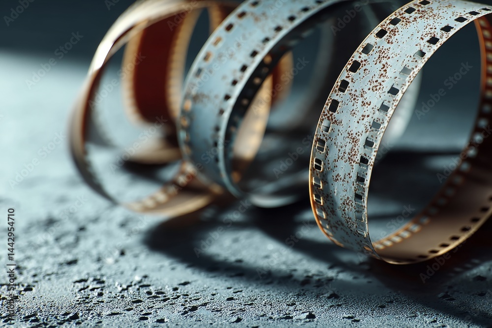Classic film reel background with a touch of vintage nostalgia.