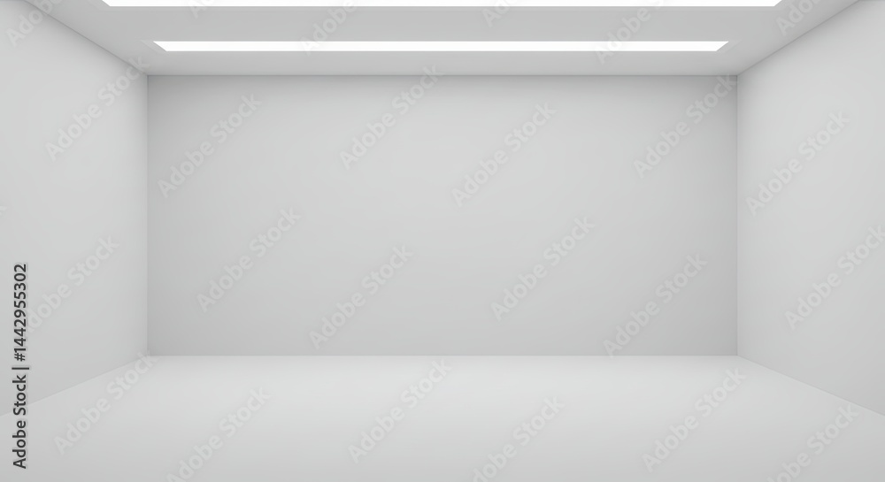 Fototapeta premium A white room with a bare wall and no furniture