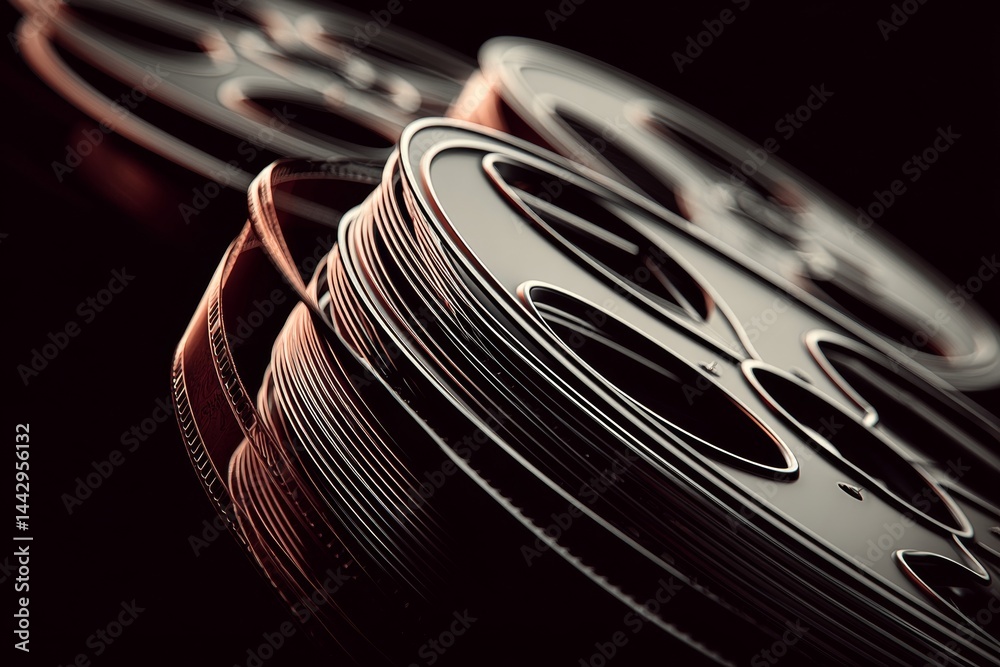 Classic film reel background with a touch of vintage nostalgia.