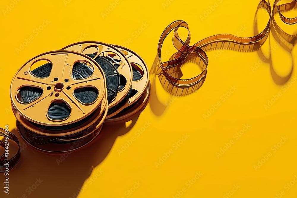 Classic film reel background with a touch of vintage nostalgia.