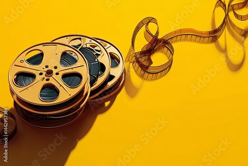 Obraz na płótnie Classic film reel background with a touch of vintage nostalgia. w salonie
