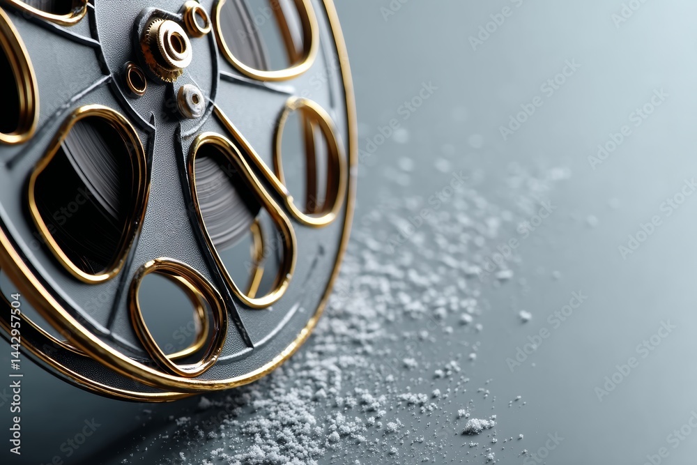 Classic film reel background with a touch of vintage nostalgia.