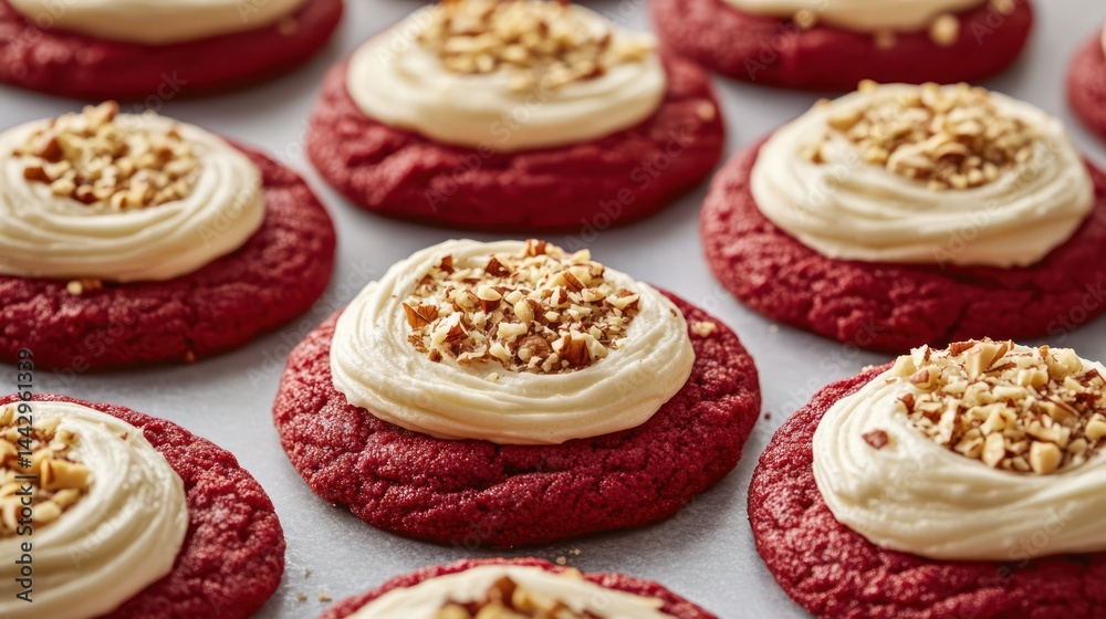 Red Velvet Cookies with Cream Cheese Frosting and Almonds Red Velvet Cookies with Cream Cheese Frosting and Almonds