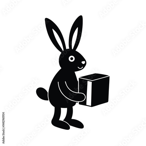 Easter Rabbit Postal Bag vector illustration