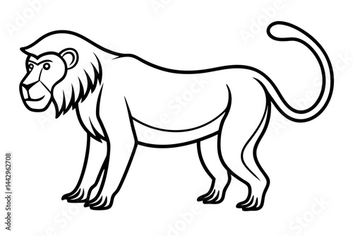 Mandrill Stylized Linework
