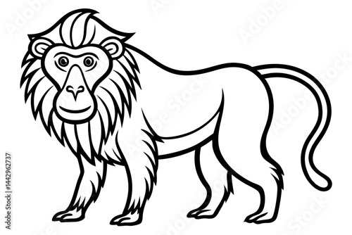 Mandrill Stylized Linework
