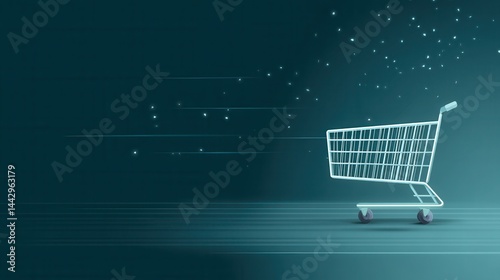 Digital Shopping Cart Illustration
